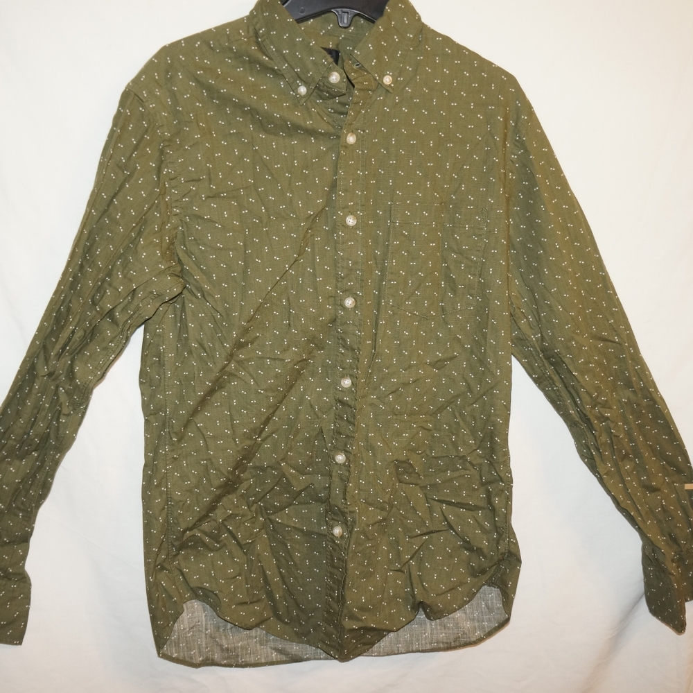 J. CREW BLACK LABEL GREEN POLKA DOT TOP S